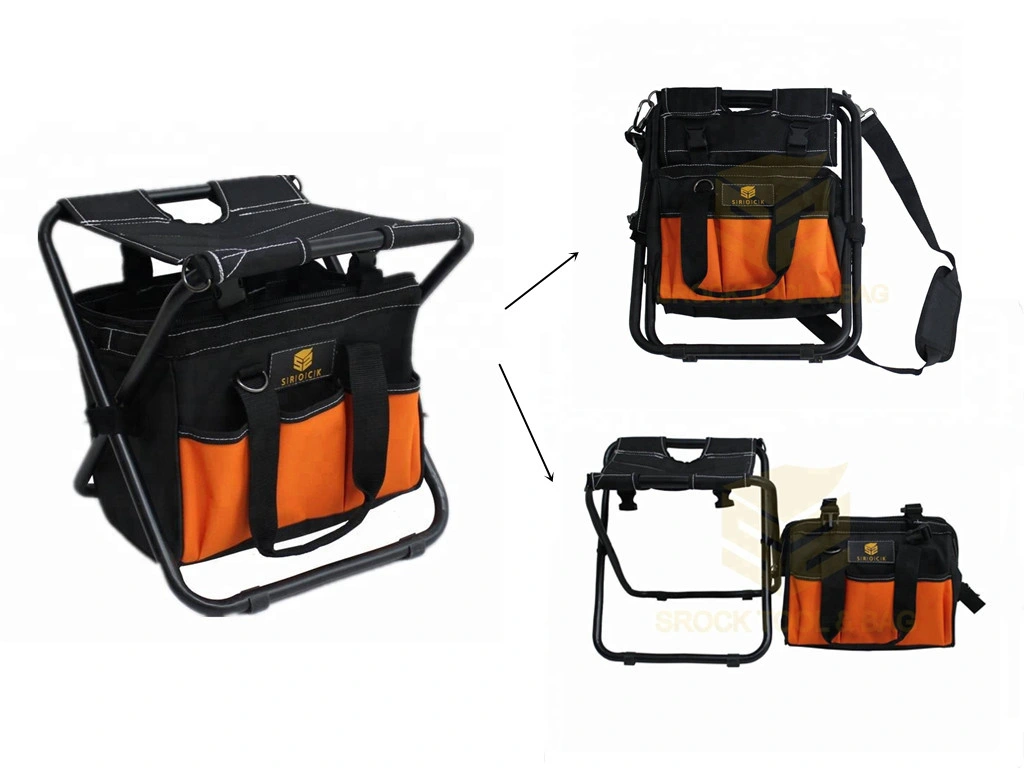 حقيبة صيد 12 بوصة بوليستر مع أكياس أدوات المقعد