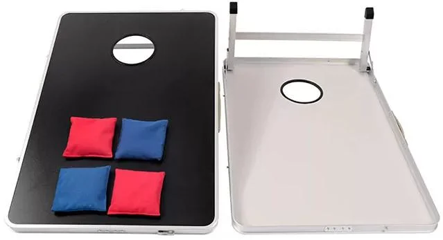 Juego portátil de lanzamiento de Cornhole de aluminio con 8 Bolsas de frijoles