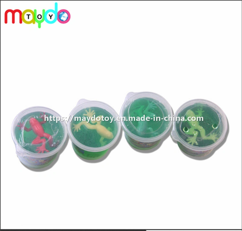 Novidade Frog Desovar Slime nojento Educacional Crystal Slime brinquedo com Inseto