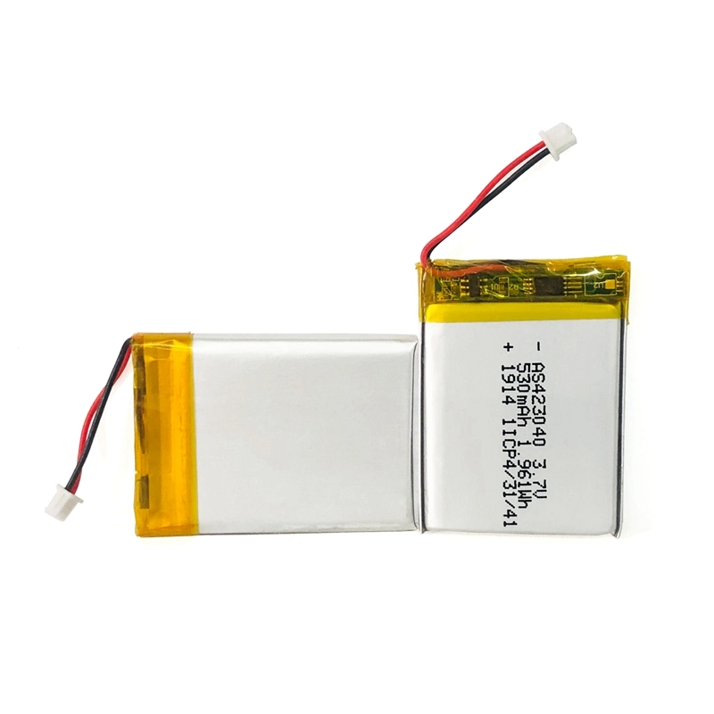 UL2054 Certification 423040 Rechargeable 3.7V 530mAh Lithium Polymer Battery Pack