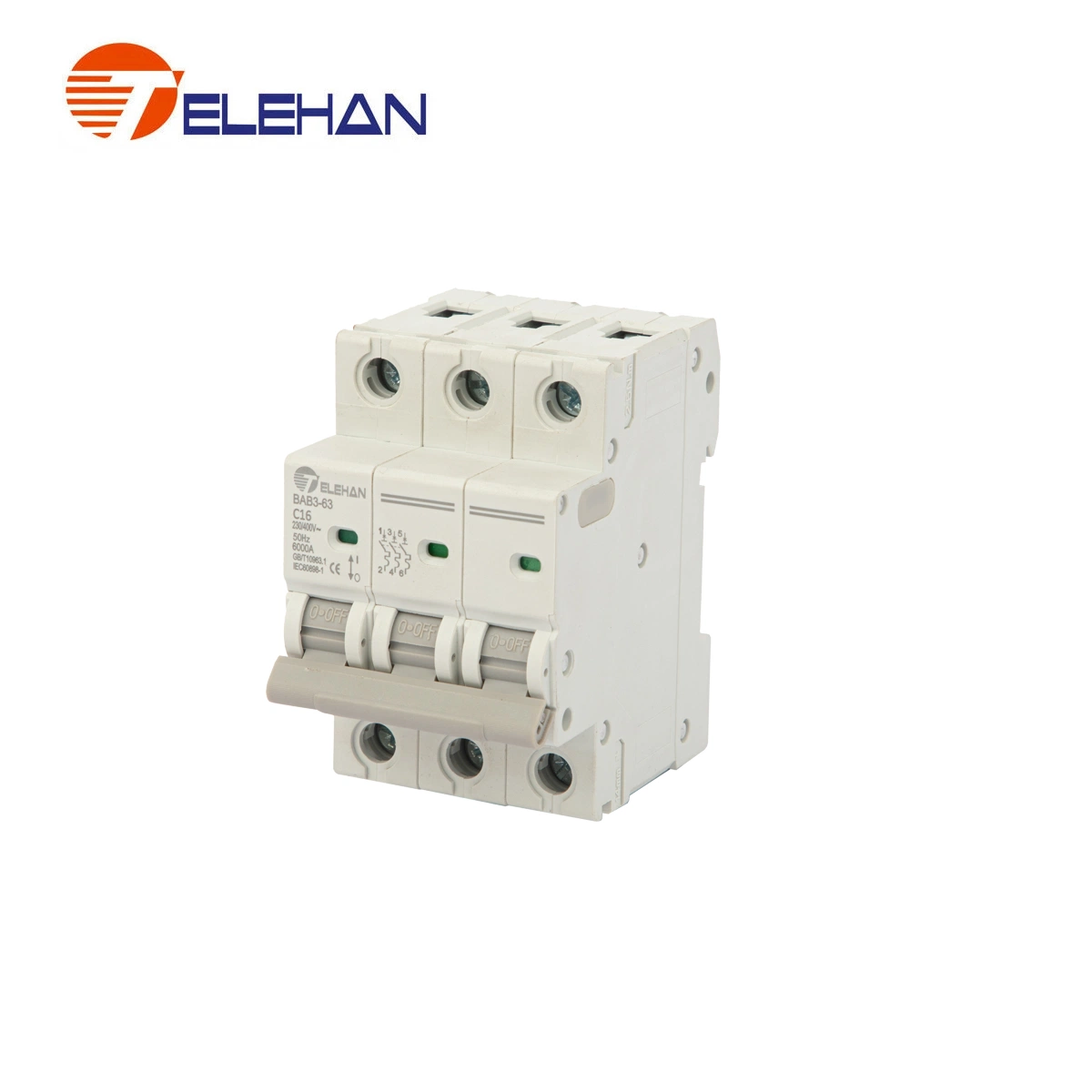 High Capacity Breaking Miniature Circuit Breaker Bab3 6ka 1-63A 1-4p