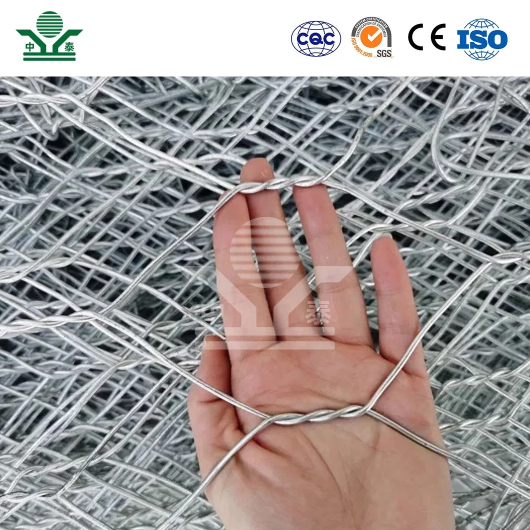 Zhongtai Gabion Wire Mesh Box China Manufacturers Gabion Box 3.0mm/3.05mm/3.2mm Diameter 100X120mm Hexonagional Gabion Box