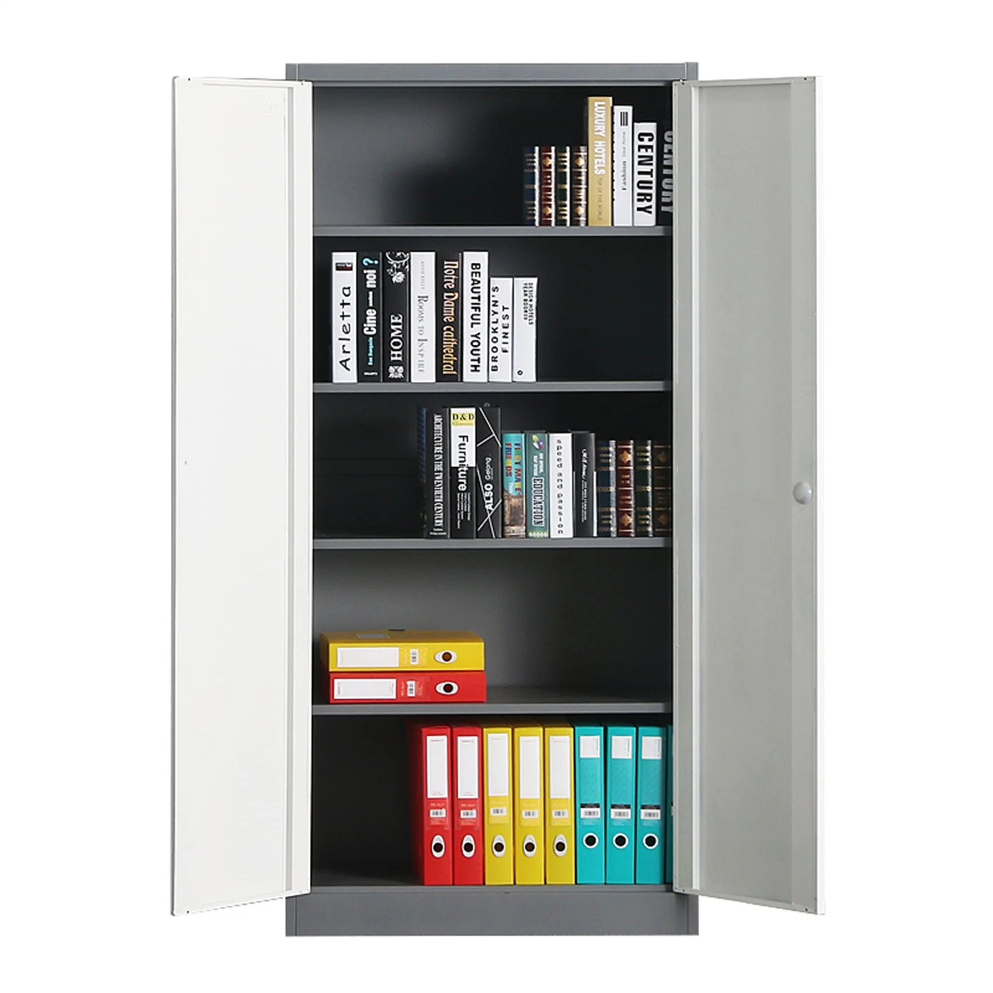 Tall Stationary Metal Cupboard Furniture Steel 2 Door Cabinet for Office Use Safe Storage Iron Cupboard with Lock