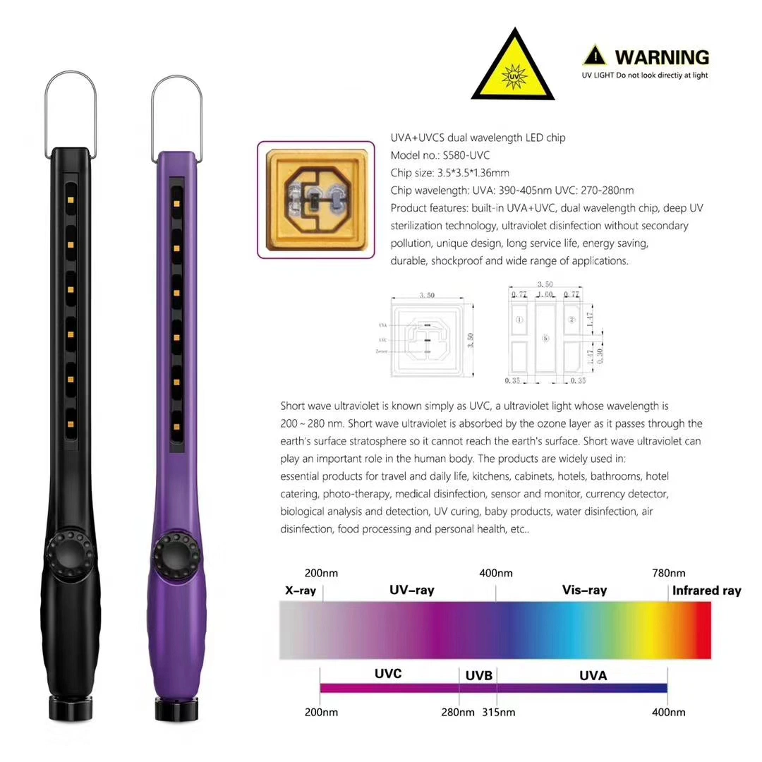 Tuer virus assainisseur UV Wand stérilisateur à lumière UV