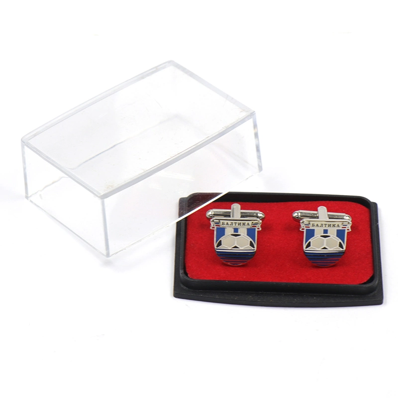 Fábrica de China hecho personalizado imitación chapado en plata y bronce Esmalte Duro Rusia Baltika Cufflink Fútbol Club