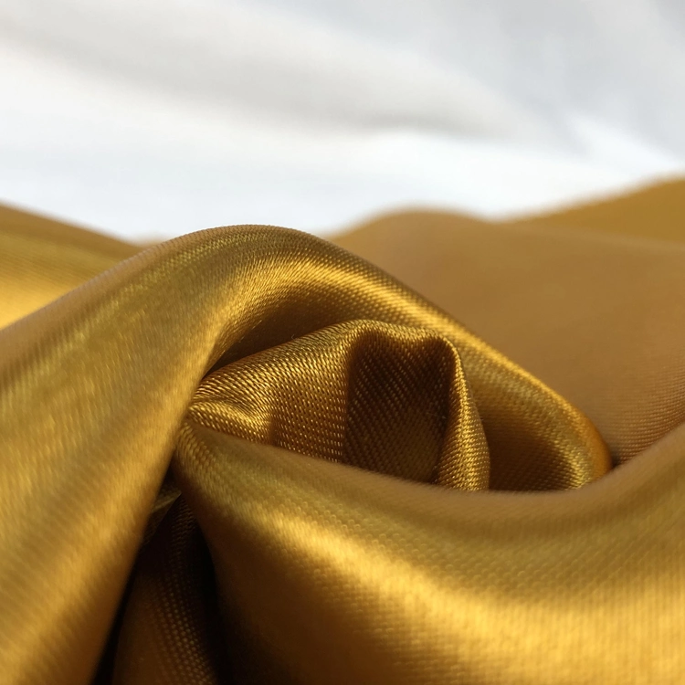 Plain Polyester Bridal Satin Silk Fabric for Dress and Garment