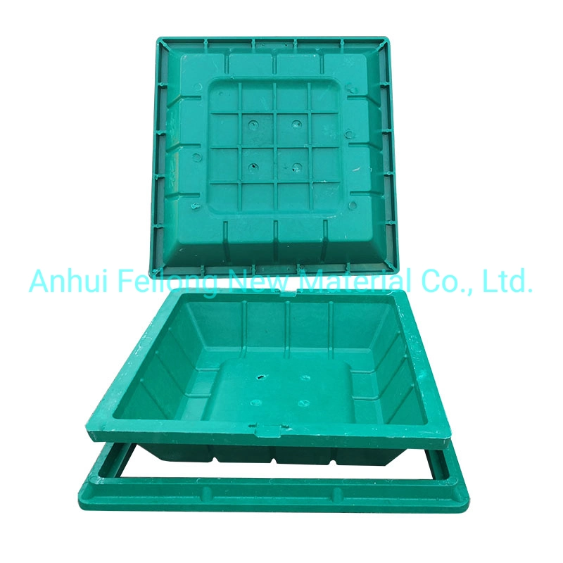 Square Composite Plastic Green Recessed Grass Lawn Manhole Cover with Frame for Tree Lawn Belt