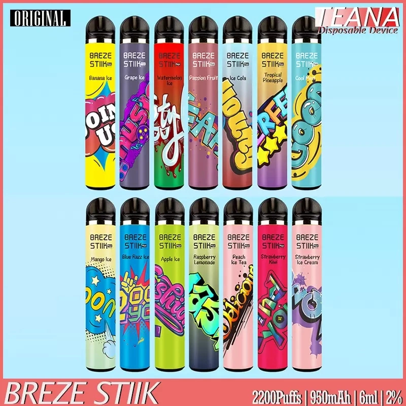 USA Arriba vender China Ecigs Breze Stiik Mega 2200bocanadas E desechable cigarrillos