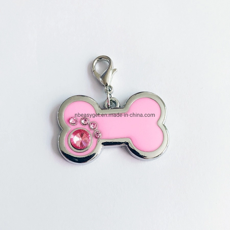 Forma de Hueso de la mascota de la etiqueta de identificación de perros con cristales colgantes personalizados Esg16521 Accesorios