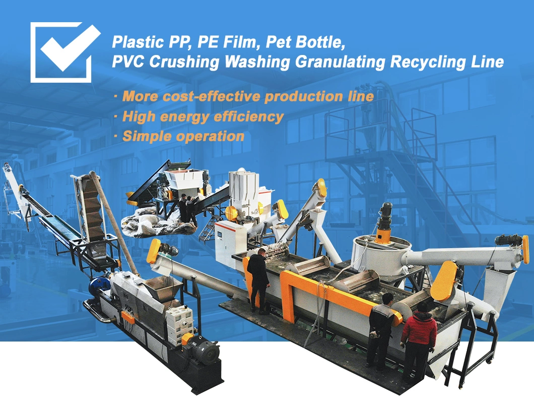 Recyclage de plastique machine déchets PET bouteilles d'eau PP PE agricole Films sacs tissés Jumbo PEHD bocal broyage lavage séchage production Équipement de recyclage de la gamme