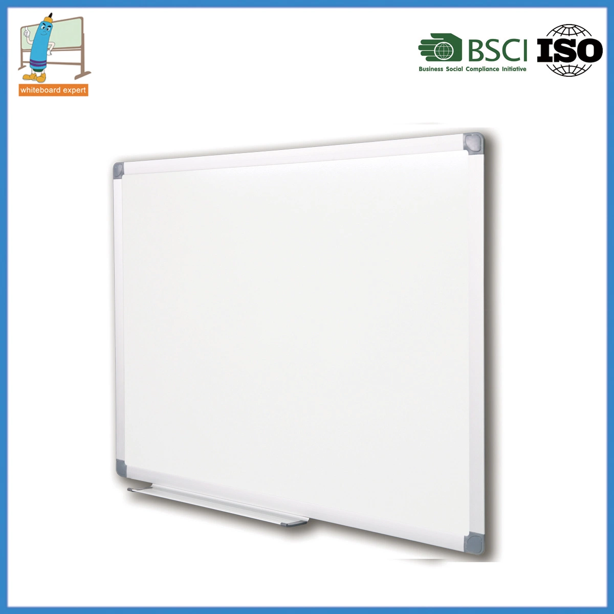 Magnetic White Dry Erase Board, 47 X 96 Inches, Silver Aluminum Frame