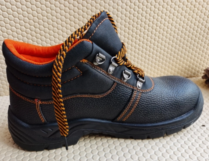 Embossed Cow Leather Upper Work & Safety Shoes with Steel Toe Cap