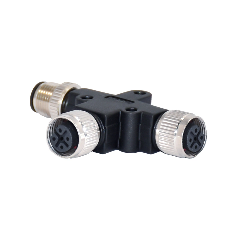 M12 Plastic 1 Male to 2 Female 5pin T Terminal Connector