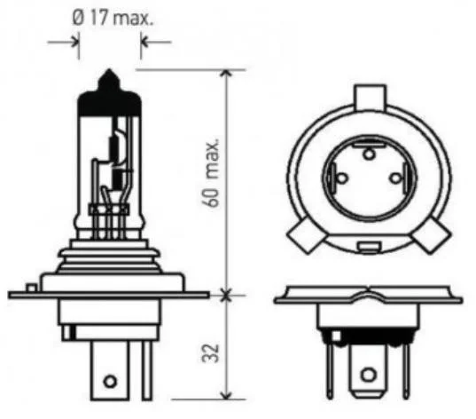 100/90W 60/55W 9003 12V 24V Bombilla de Coche Halógena Transparente Súper Blanca Amarilla