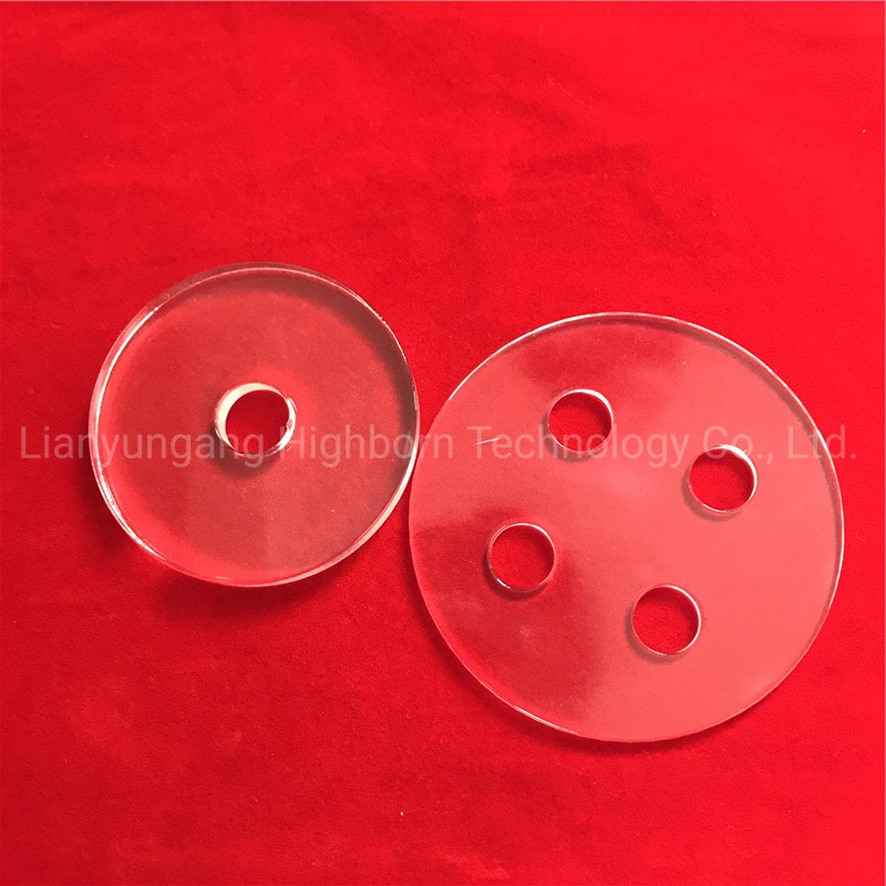 High Temperature Resistance Customized Round Laser Drilling Semiconductor Jgs1 Jgs2 Clear Quartz Glass Wafer