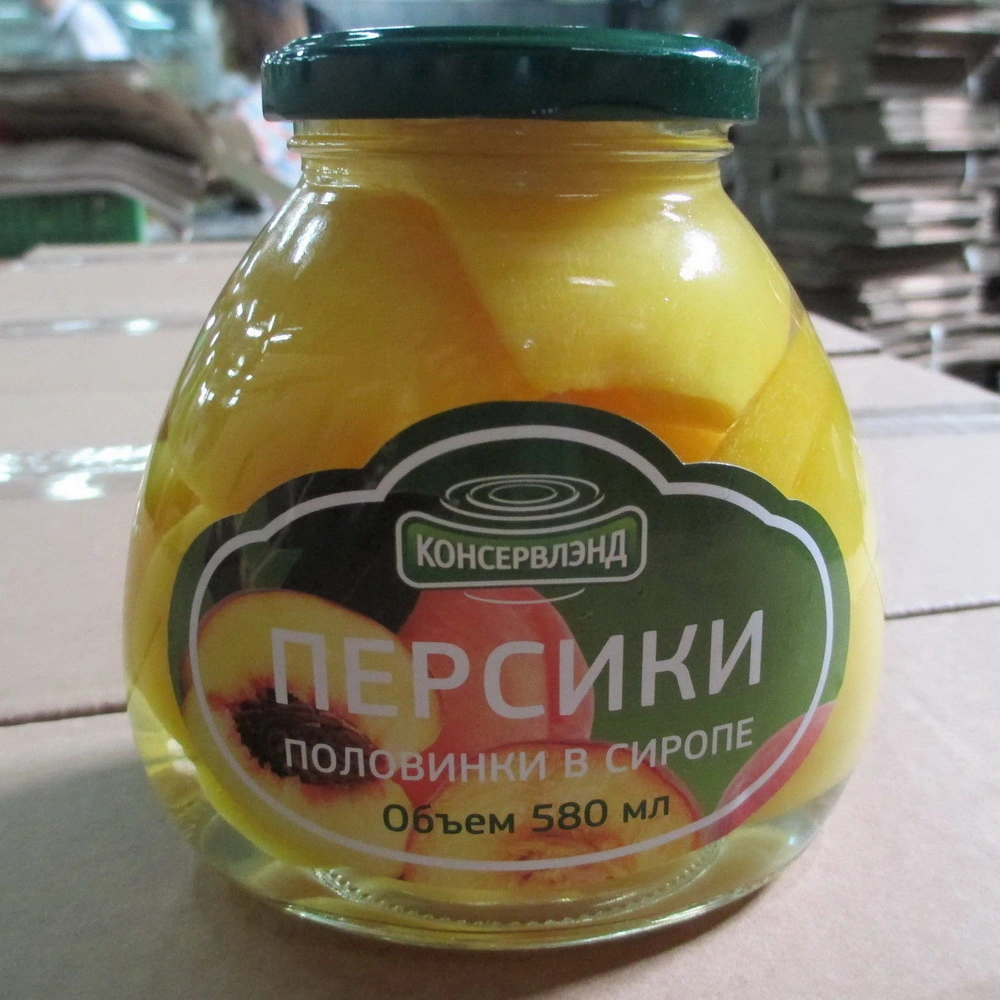 Canned Yellow Peach in Syrup 580ml with Brc/ HACCP/ Ifs/ ISO/ FDA/ QS/ Kosher