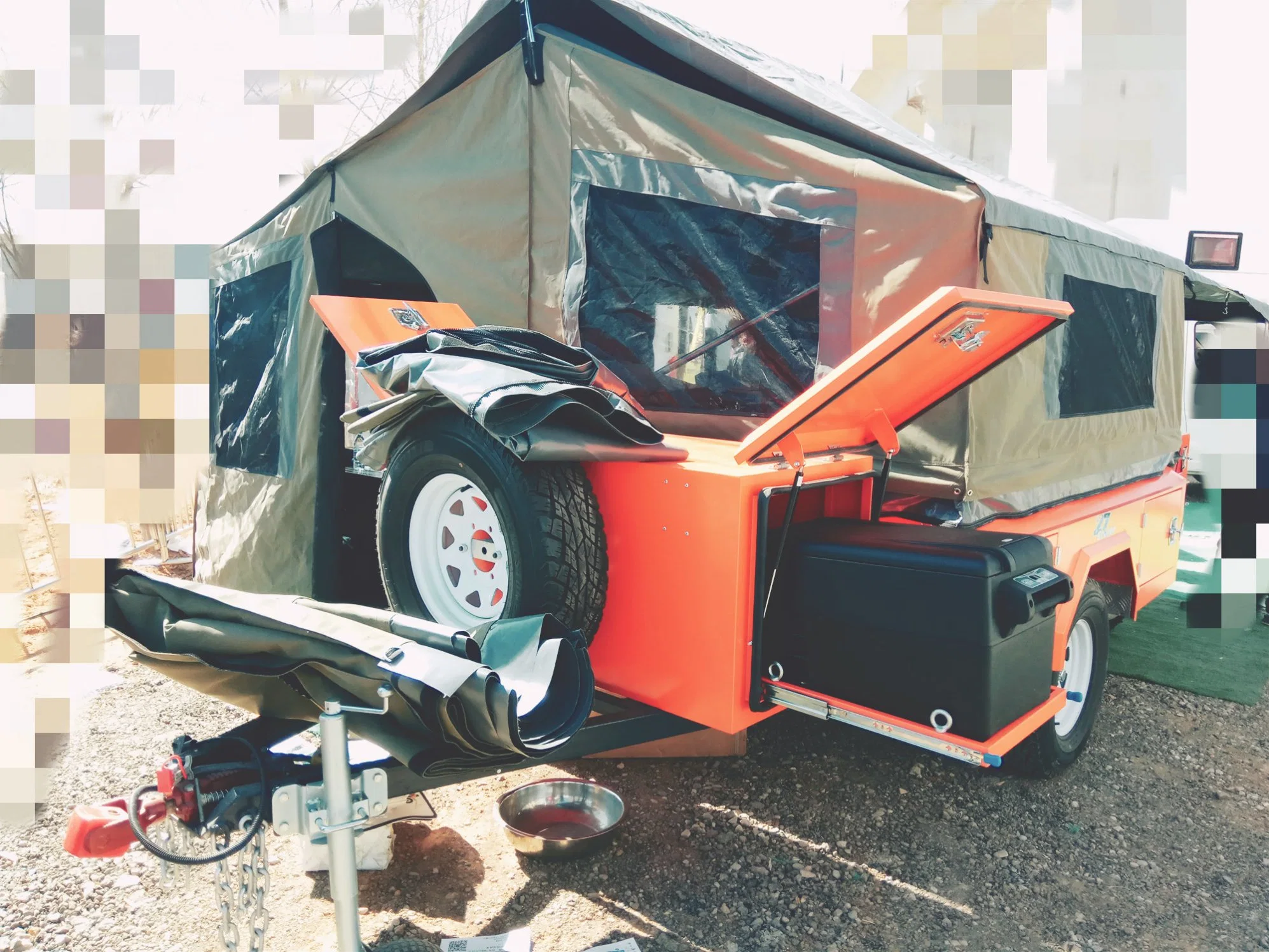 750 Load Caravan off Road Camper /Travel/Semi/ Car /Paint/Powder Trailer for Outdoor