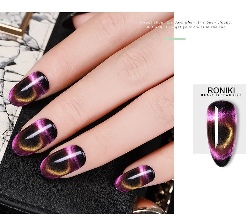 Roniki Private Label Cat Eyes Magnetic Nail Gel Polish Non Toxic 9d Cats Eye Gel