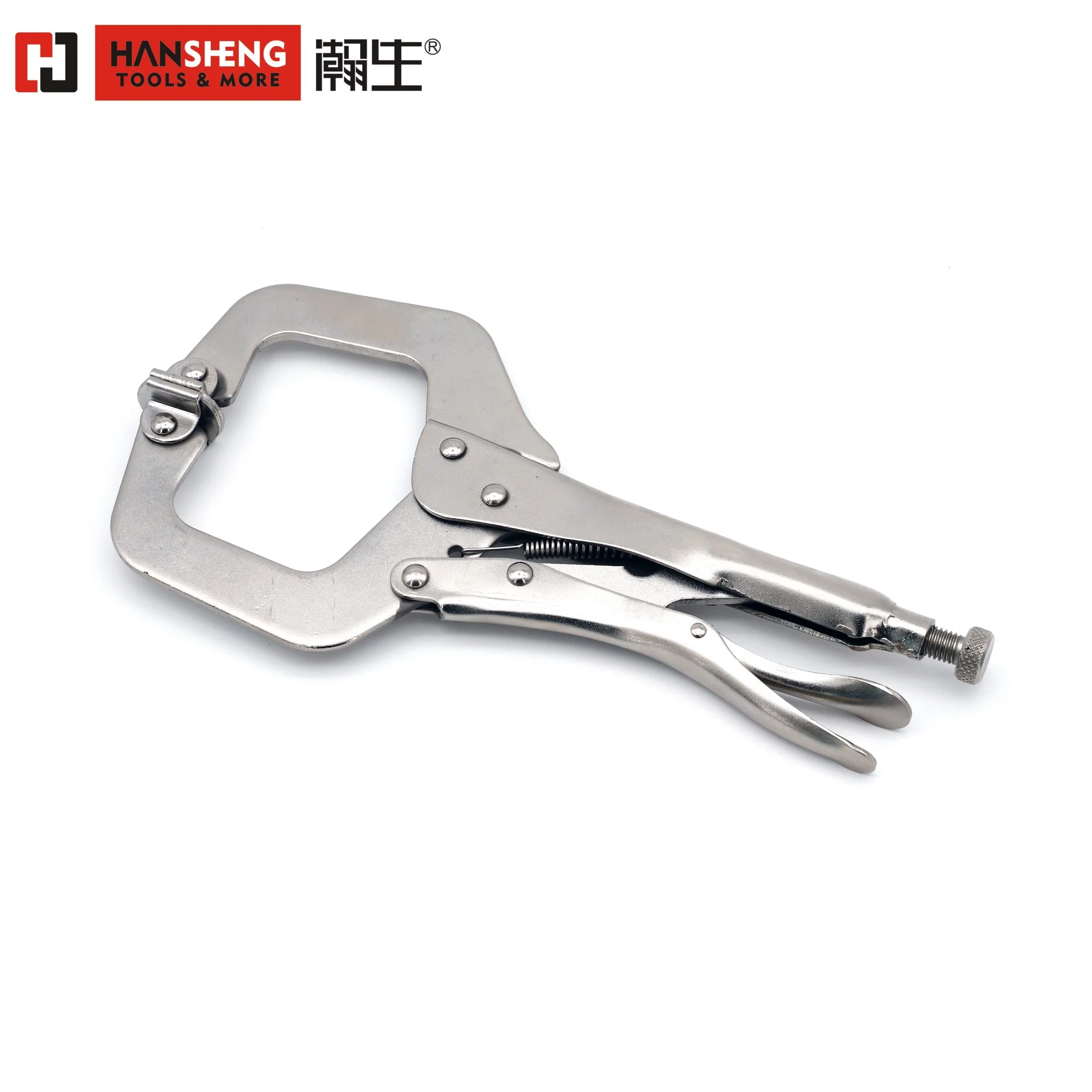 Professional Locking Pliers, Hand Tool, Hardware Tool, Carbon Steel, C-RV, Nickel Plated, Curved Jaw, Round Jaw, Pliers, Chain Type Locking Pliers, Straight Jaw