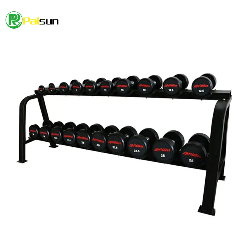 High quality/High cost performance Commercial 2 Tiers Round Dumbbell Storage Rack Stand