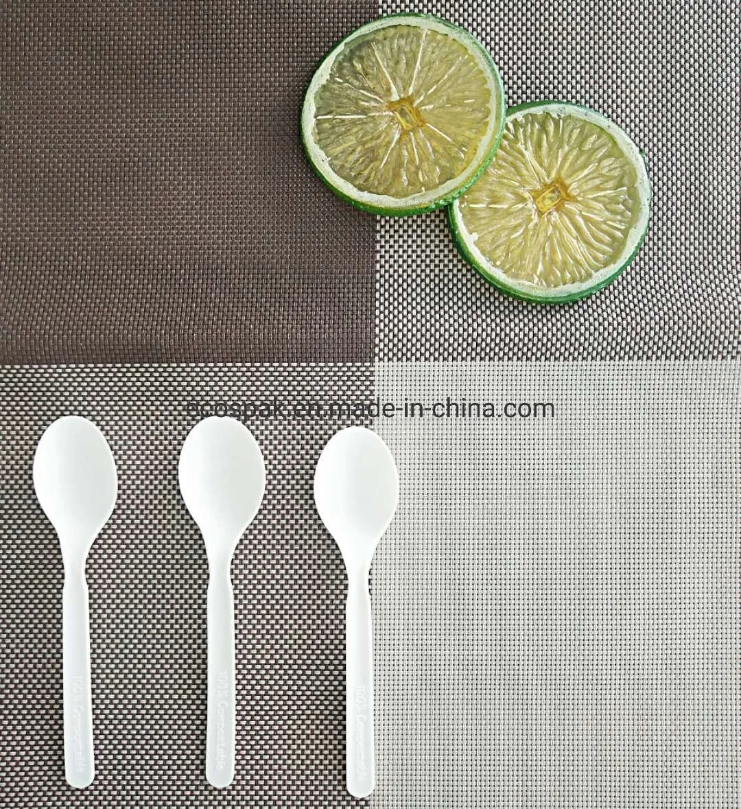 100% Biodegradable Convenient Disposable Plastic Cutlery Set Spoon for PLA