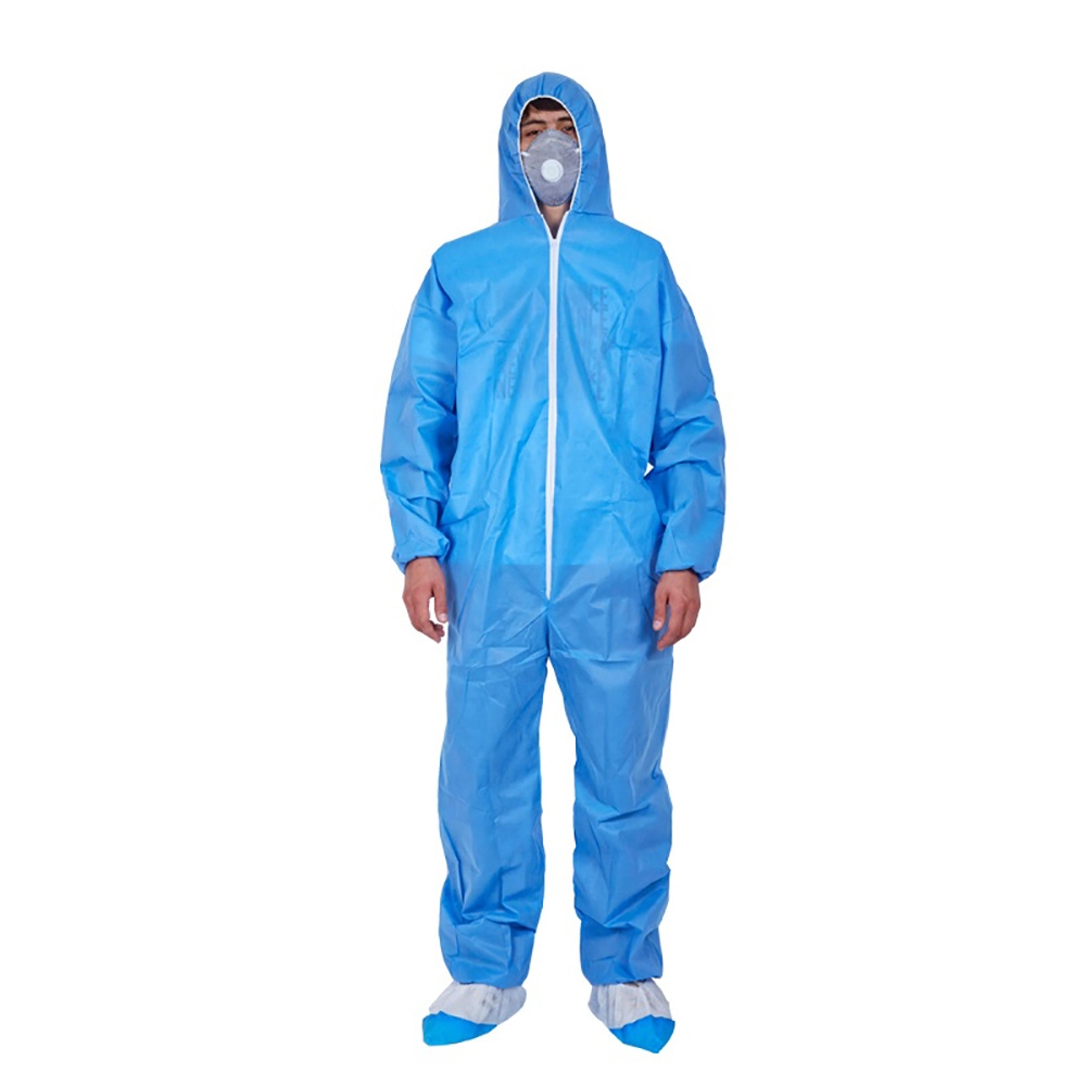 Isolation Non Woven Microporous Protective Breathable Laminated Laminated Chemical Disposable Hooded Lightweight Coverall