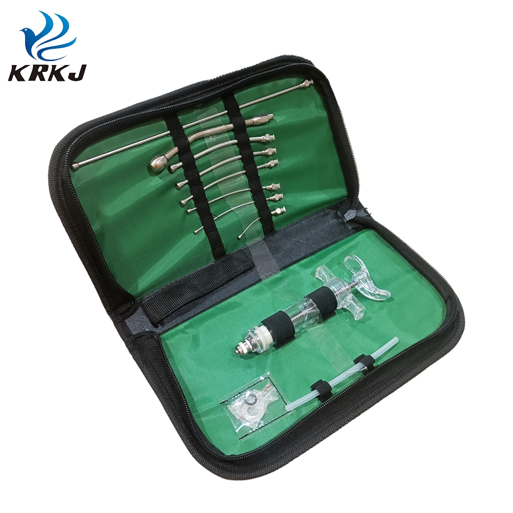 Small Animal Birds Injector Feeding Kits Bag Drencher Nozzle Needle with Plastic Steel Syringe Set