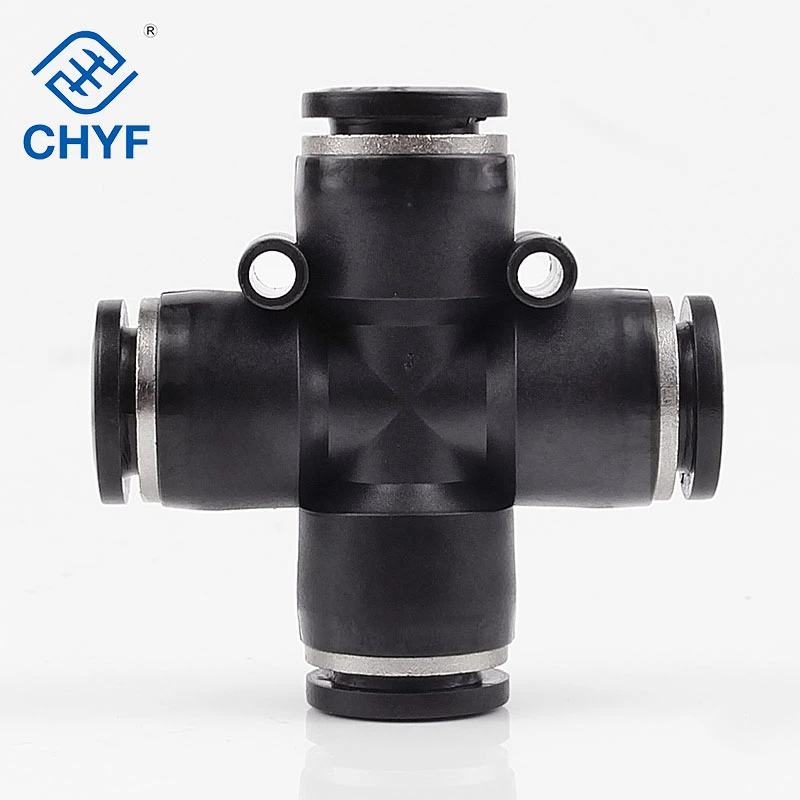 Pza Series 4 Way Plastic Pneumatic Air Tube/Pipe Fitting