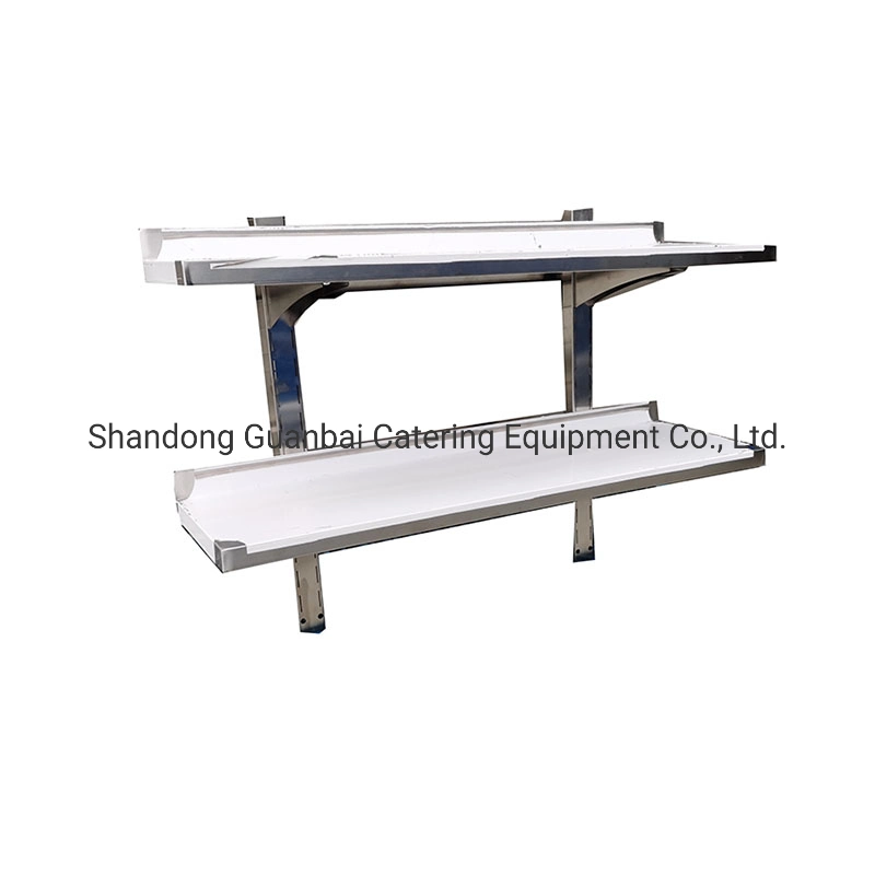 Two Layers Wall Hung Commercial Stainless Steel Kitchen Rack Bowl Shelf Dish Rack as Commercial Catering Equipment