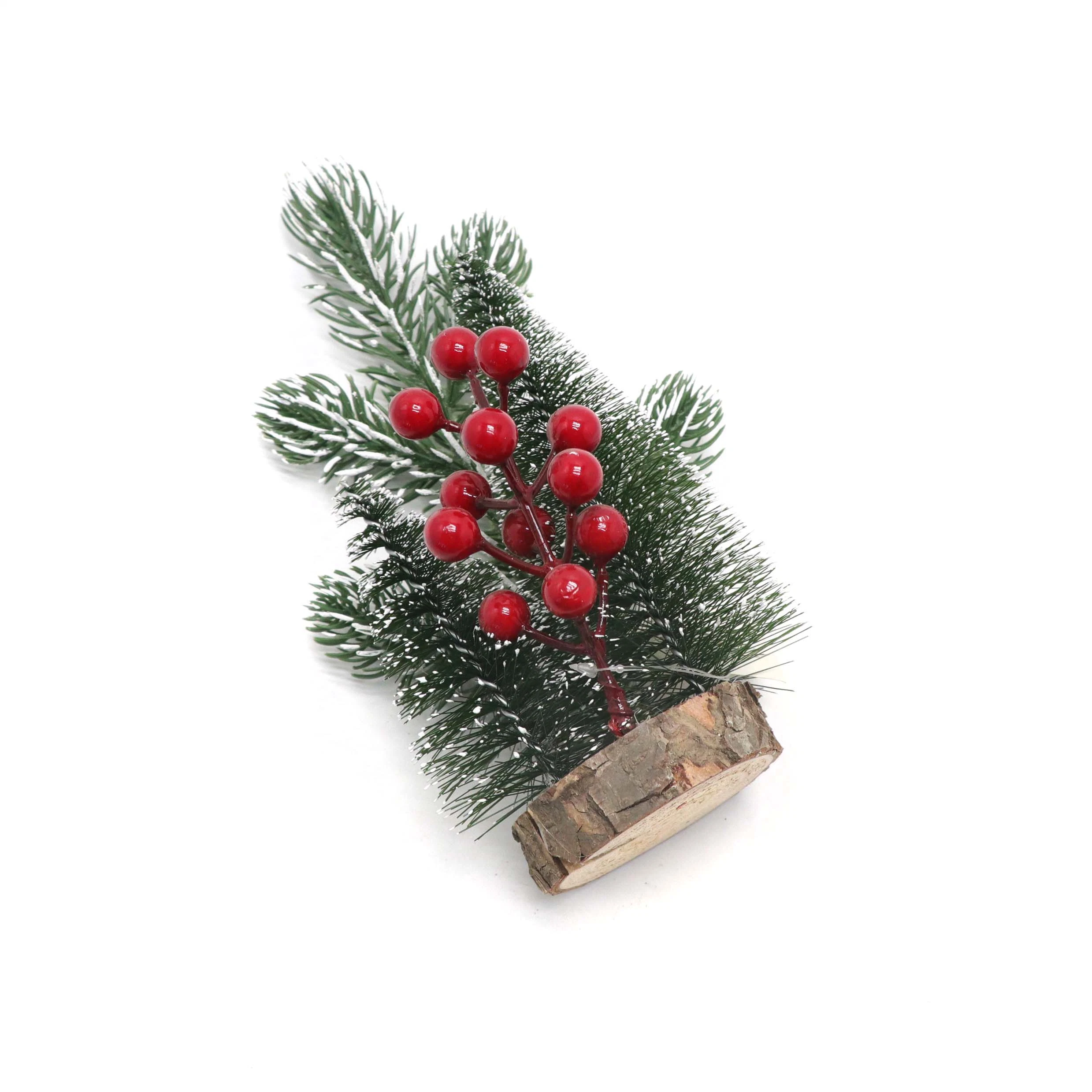 Decoraciones de Navidad bayas rojas agujas de pino del árbol de Navidad pequeños árboles en miniatura de los niños les encanta los árboles de Navidad Adornos de fiestas