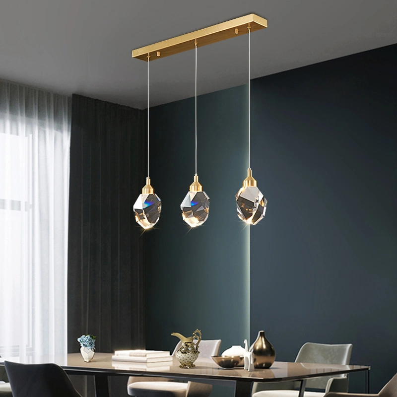Lámpara colgante de cristal decoración lámpara colgante LED Chandelier para el salón Restaurante comedor lámpara de techo de lujo
