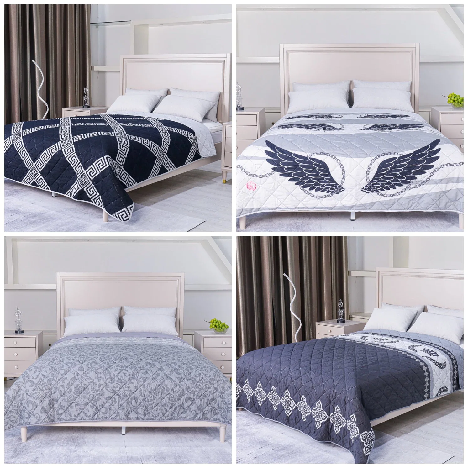 Woven Cheap Price Ultrasonic Embossed Manufacturer Wholesale/Supplier Wing Printed Quilt