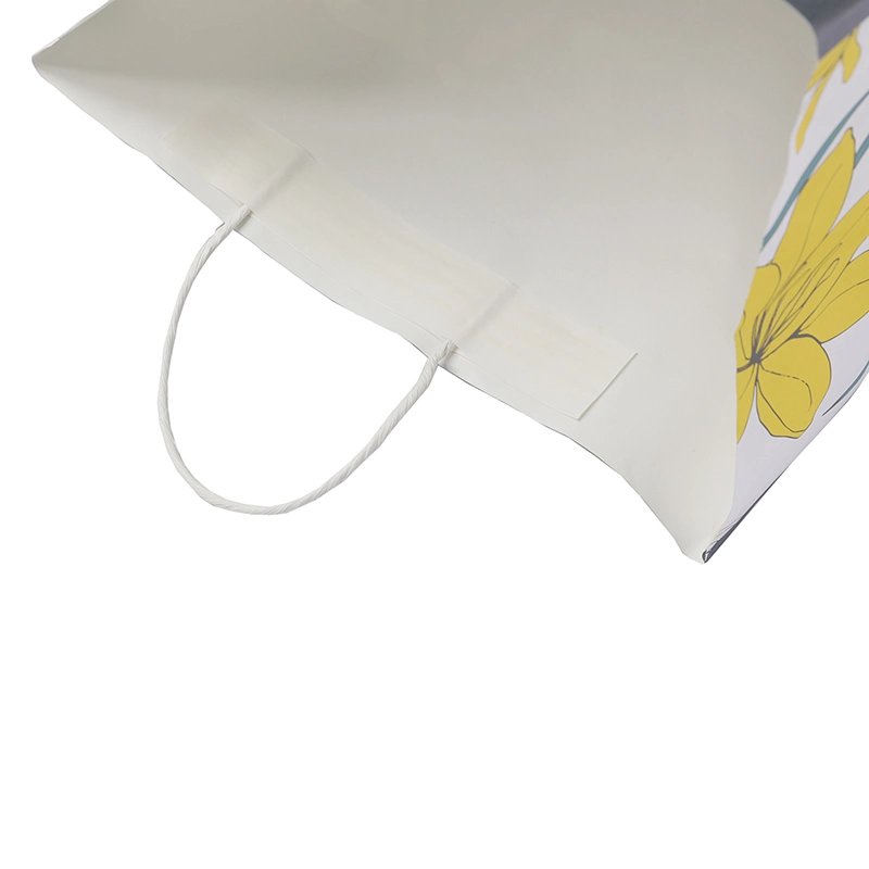 Custom Impreso su propio Logo Blanco Marrón Kraft Gift Craft Bolsa de papel de compras Bolsa Kraft con asas