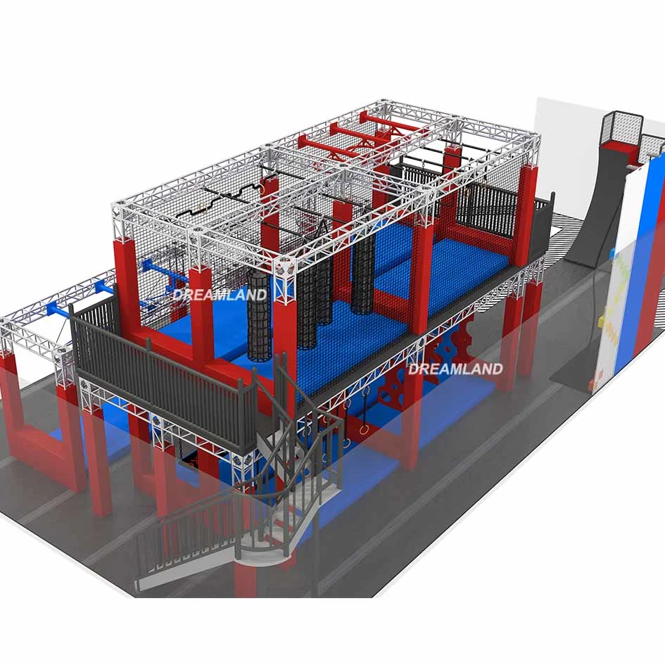Deportes de ejercicio para adultos en interiores Equipo del curso niños Ninja Warrior obstáculo Curso