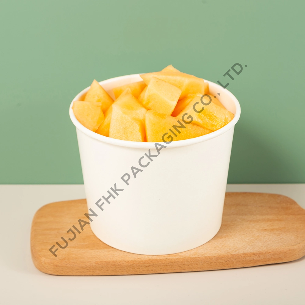 FDA/EU Approval High quality/High cost performance  Kraft Paper Disposable Fast Food Box Fruit Salad Lunch Round Paper Bowl