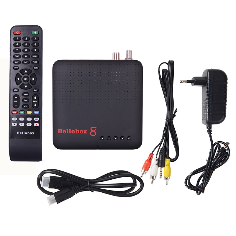 HelloBox 8 DVB-S2 S2X T2 H. 265 intégré Wi-Fi Auto Biss Key PowerVu am Mgcam récepteur satellite décodeur