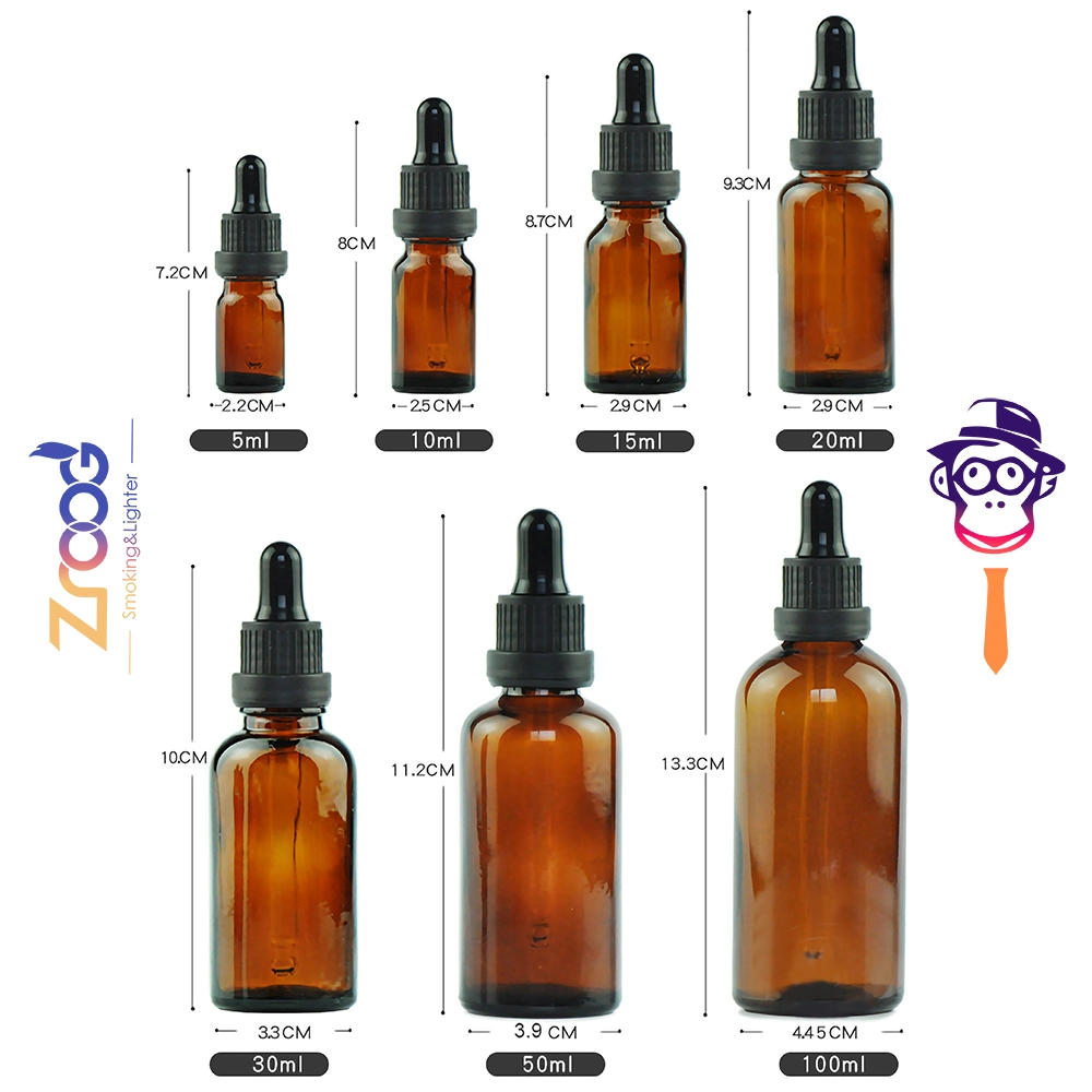 Dark Amber Dropper Bottles with 1 Funnels Brown Clear Glass Tincture Bottles