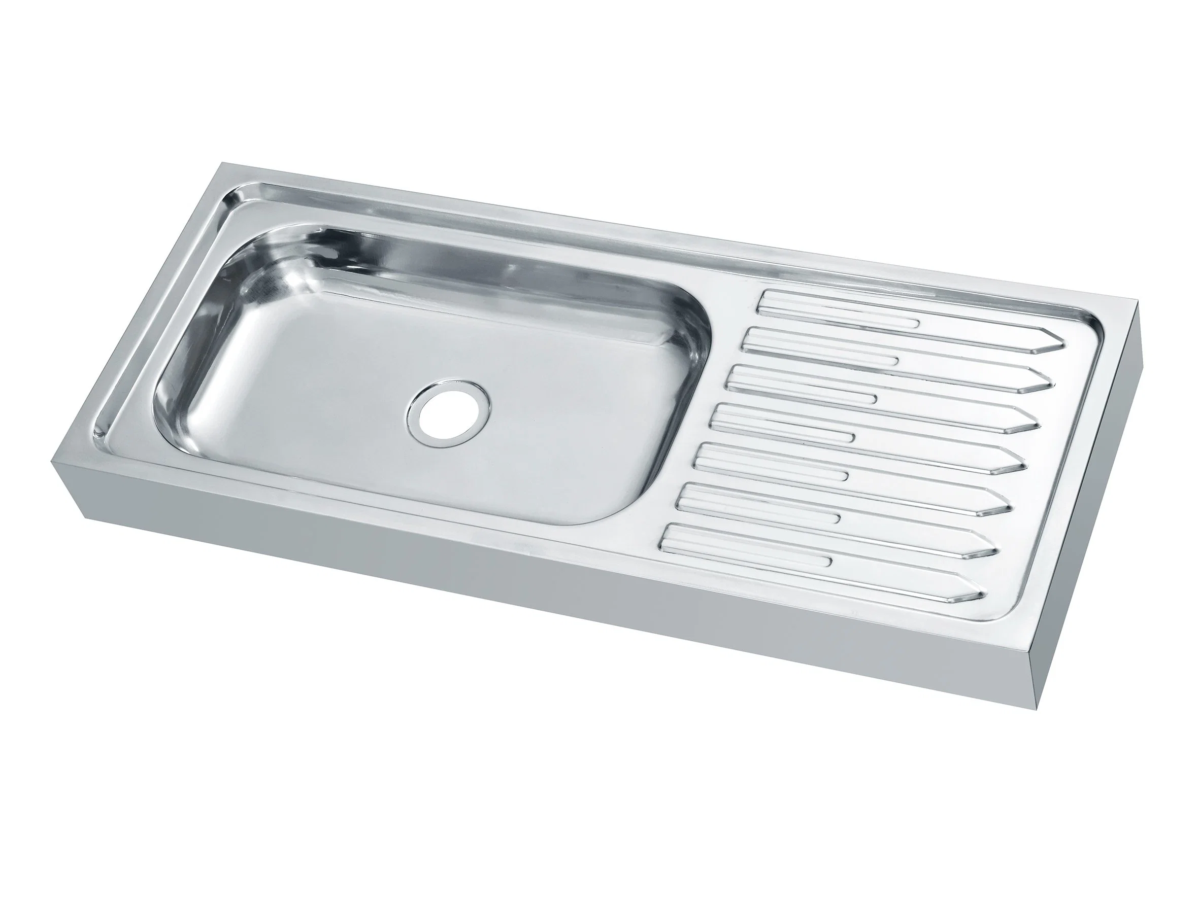 Italian Top Mount Stainless Steel Kitchen Sink with Drainboard Durable Drain Board Kitchen Sink