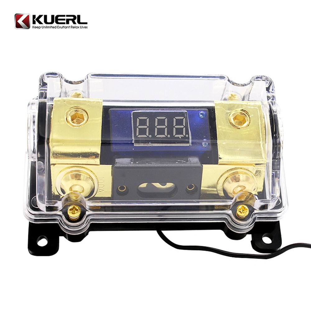 Car Audio Power Transparent Fuse Holder Stereo Distribution Block with LED Display