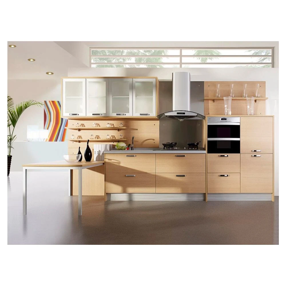 Prima China Prefab Personalizado e Laborate Modern Luxury Modular Cozinha Design materiais Veneer madeira KitchenModern