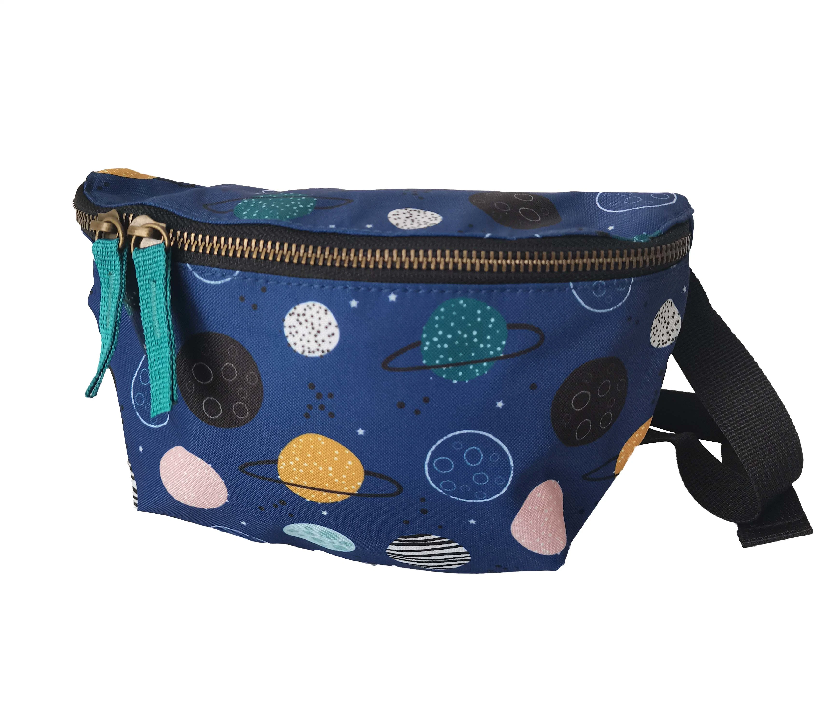 fashion Children Planet Double-Side Zip Pocket Cross Body Belt Bag