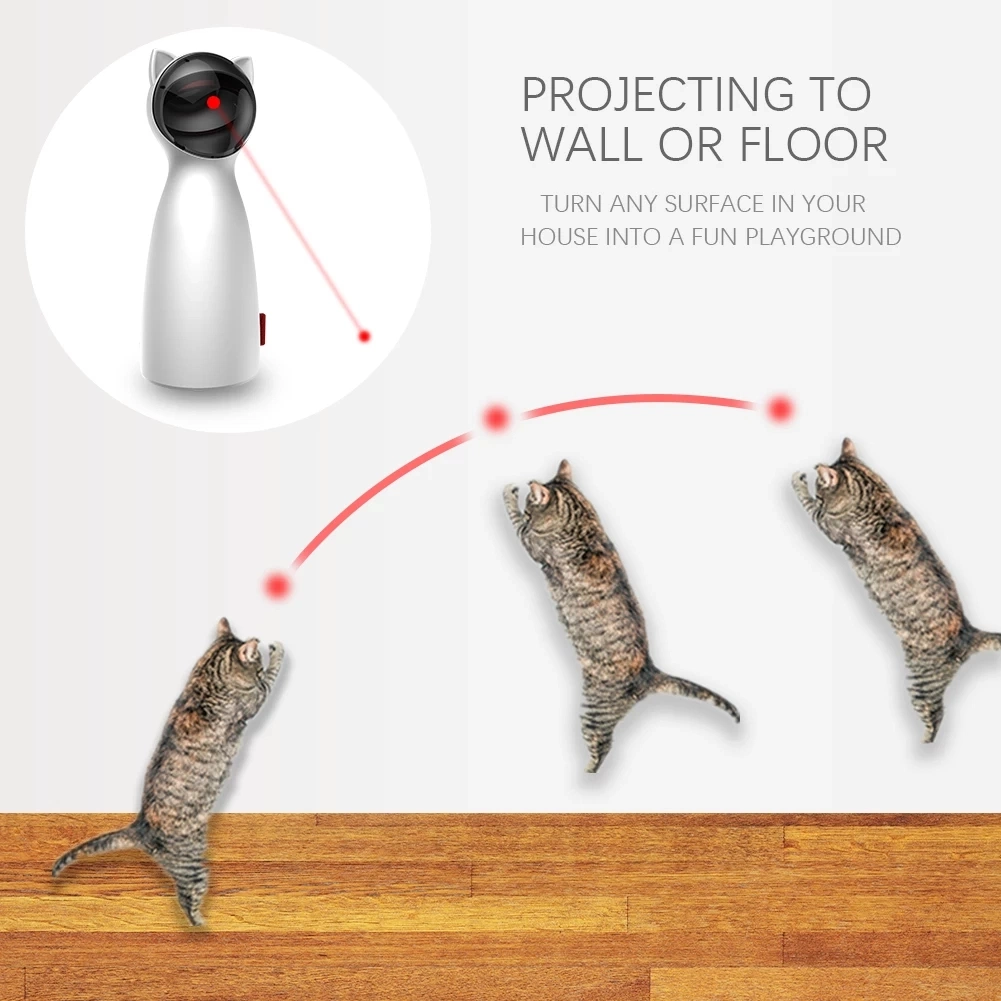 Os brinquedos Cat automática inteligente interactivo provocante Laser LED Pet Funny modo portátil Pet Eletrônico para todos os gatos Laserlampje Kat