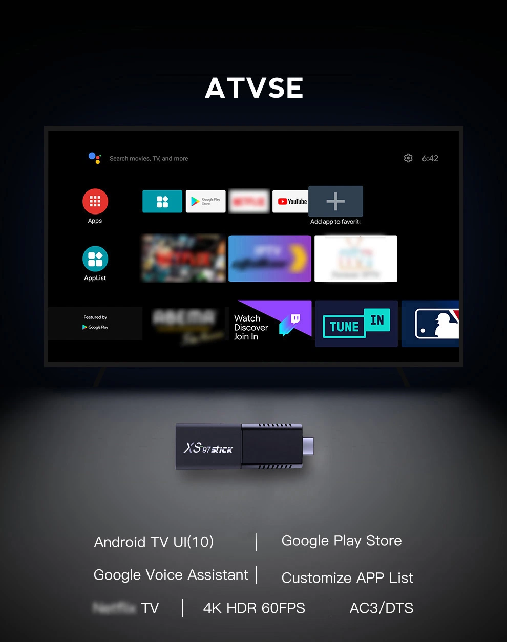 Free Customzied IPTV Atvse Stick Allwinner H313 2GB 16GB Dual WiFi 5g Amazon Fire TV Stick