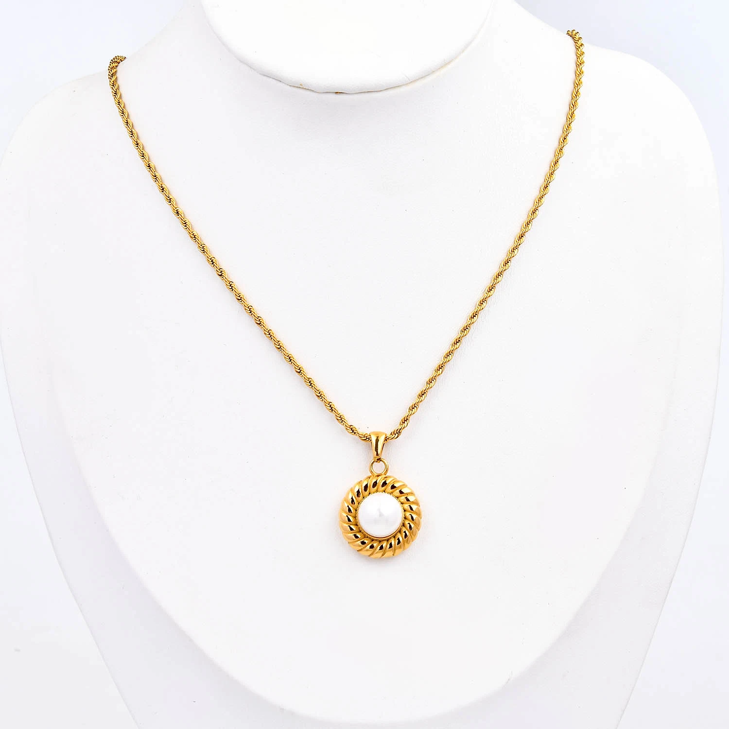 Wholesale Women 18K Gold Custom Fine Jewellery Pearl Pendant Necklace Fashion Jewelry for Gift