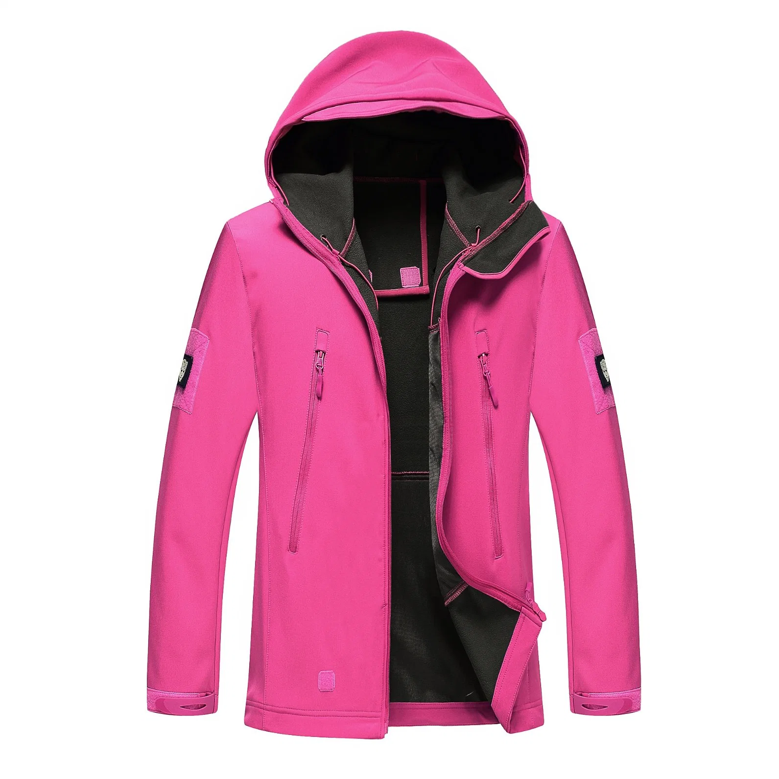 Women&prime; S Soft Shell Jacket, Wool Lined Thermal Jacket, Lightweight Hooded Windproof Coat, and a Sweater.