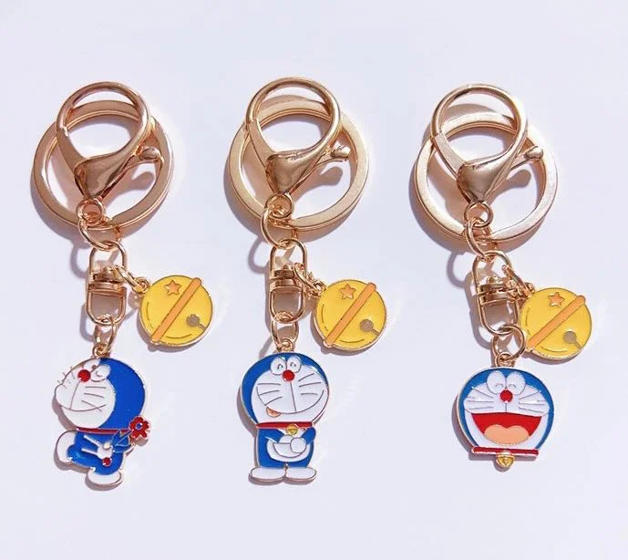 Promotion en gros souvenir cadeau mignon Chat dessin animé Anime zinc Alloy Porte-clés en émail