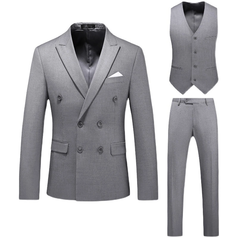 Men&prime; S Cutout Plus Size Three-Piece Business Casual Suit