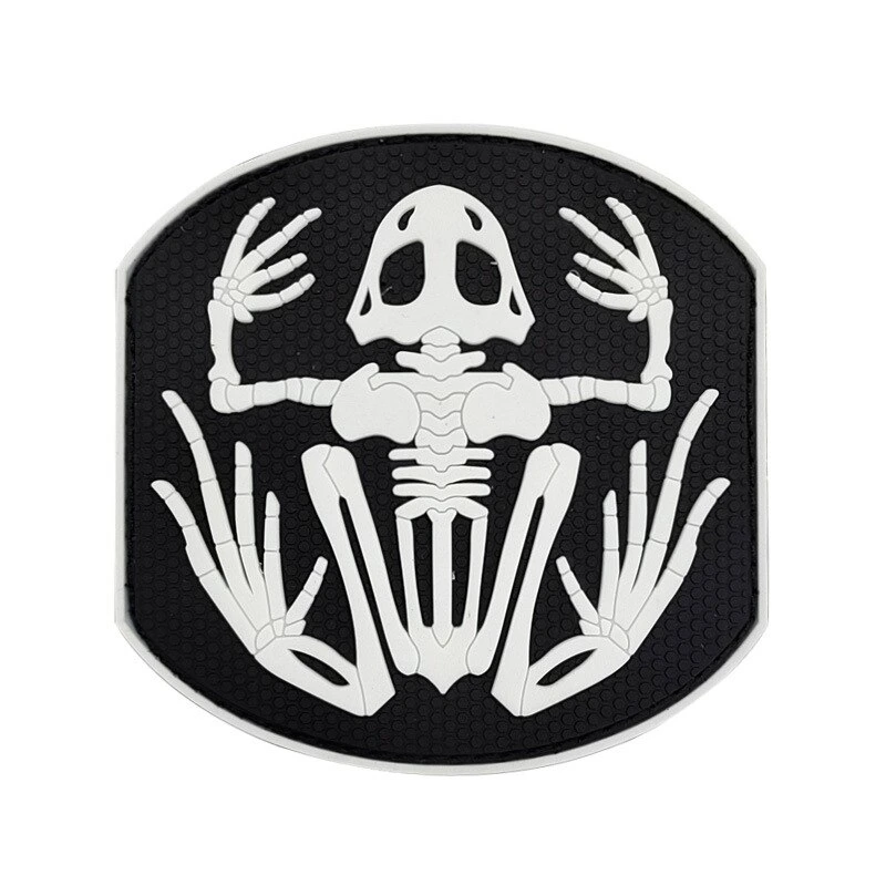 Custom Glow in The Dark Tactical Badge Black & White Luminous PVC 3D Soft Rubber Hook & Loop Patch Badge Morale Epaulette Hat Backpack Badge