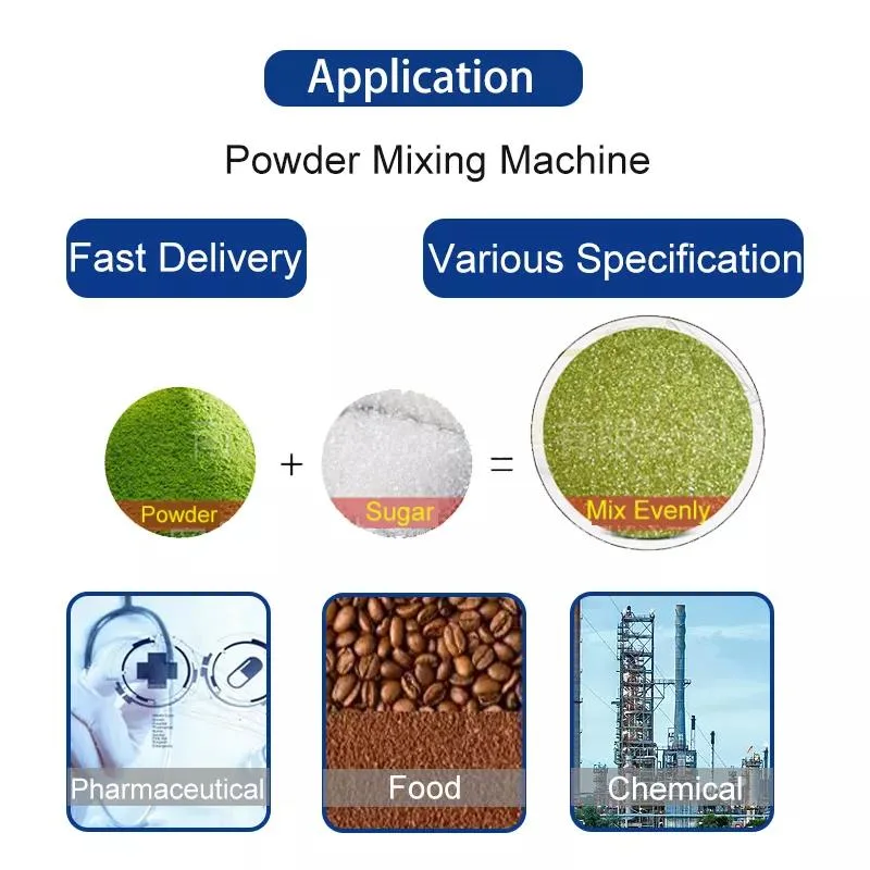 Pharmaceutical Chemical Powder Food Ribbon Blender Double Cone Mixer Machine CE