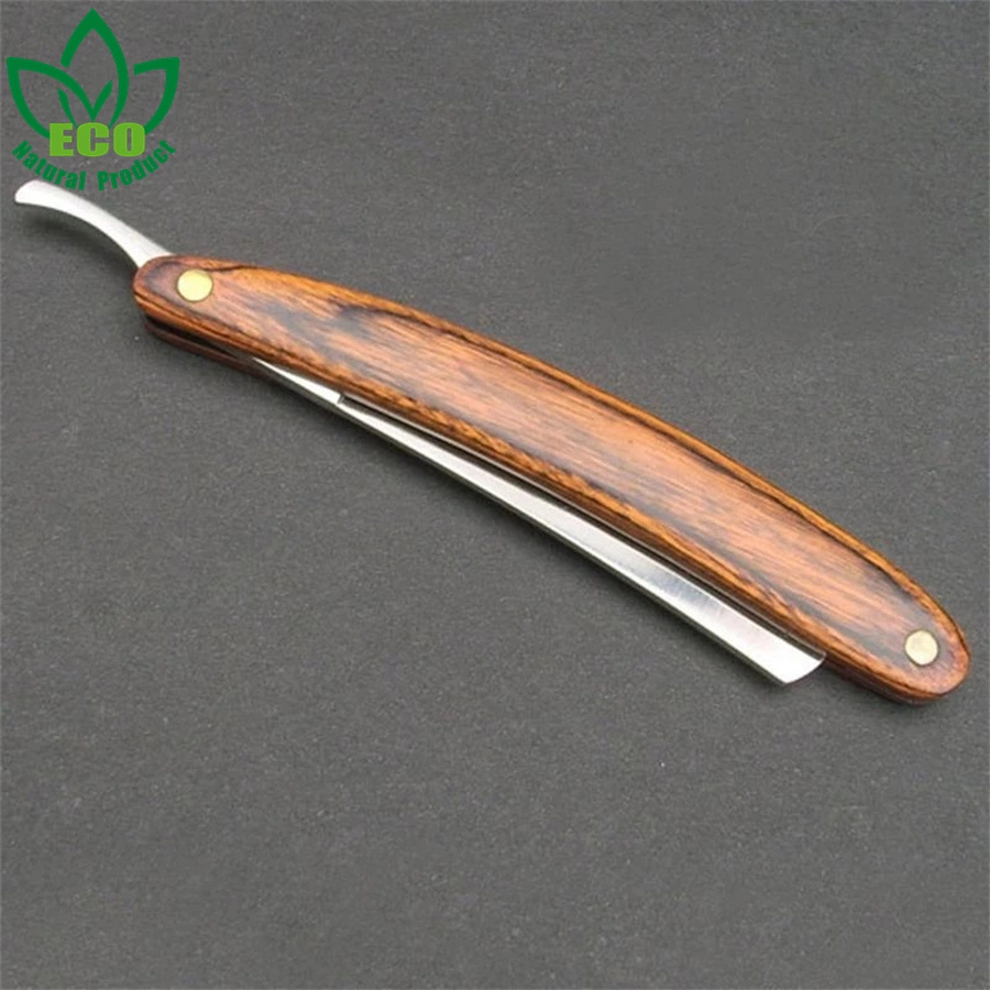 Mango de madera Manual hombres navaja de afeitar maquinilla de afeitar de peluquería profesional corte de pelo Depilación afeitado Tools